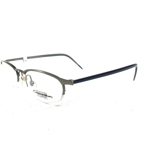 Conquistador TNP 1 01 Eyeglasses Frames Gray Blue Round Oval Half Rim 48-19-140 - Picture 5 of 12